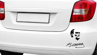 2 x Atatürk car sticker-vinyl sticker weatherproof approx. 10x10cm