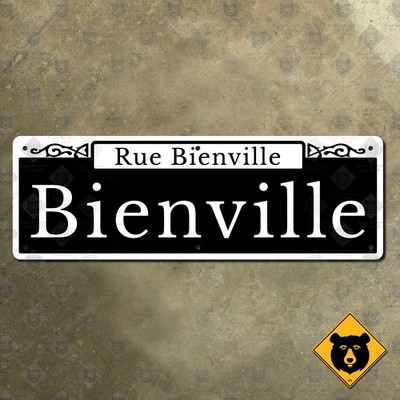 New Orleans Louisiana Royal Rue Bienville Street sign French Quarter 21x7