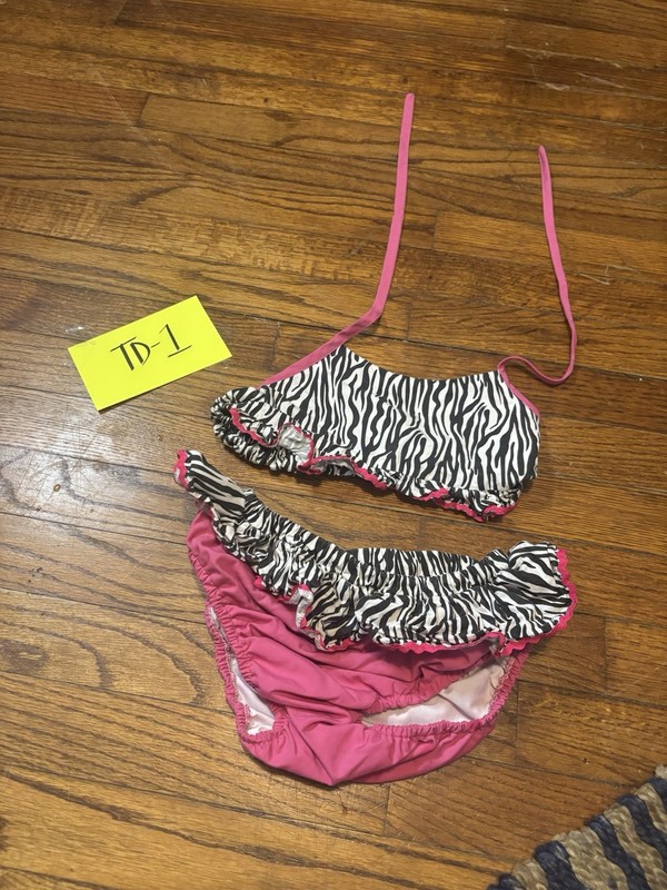 Girls leopard print smocked swimsuit size 6