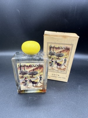Vintage Goya ''Aqua Manda'' Eau de Cologne Leerflasche - Zitronenverschluss - Originalkarton -