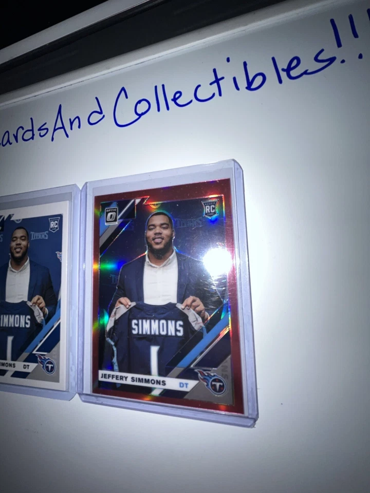 2019 Donruss Optic Football Pink Prizm Jeffery Simmons Titans RC | Donruss Base - Image 3 of 4