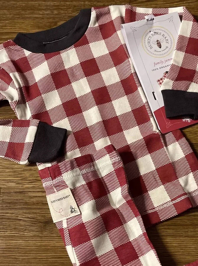 Burt's Bees Baby 0/3 M 2PC Buffalo Check Family Pajamas/PJs