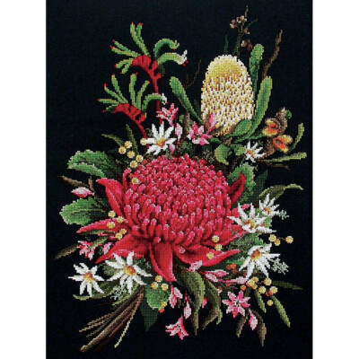 Wildflowers crosstitch chart Country Threads, optional Zweigart aida, DMC thread