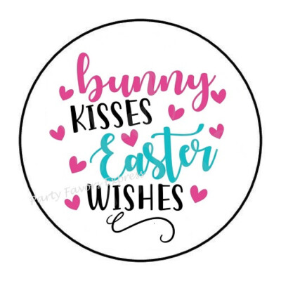 10cm Auto-Aufkleber Sticker Decal Laptop Farbe Bunny Kiss Easter Wish bunt R1761