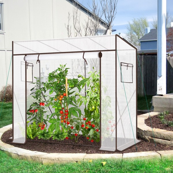 200 X 77 X 170 Cm GewäChshaus SchräGdach Tomatenhaus Begehbar TomatengewäChshaus-image