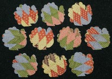 10 PRIMITIVE ANTIQUE CUTTER QUILT TURKEYS LOOK