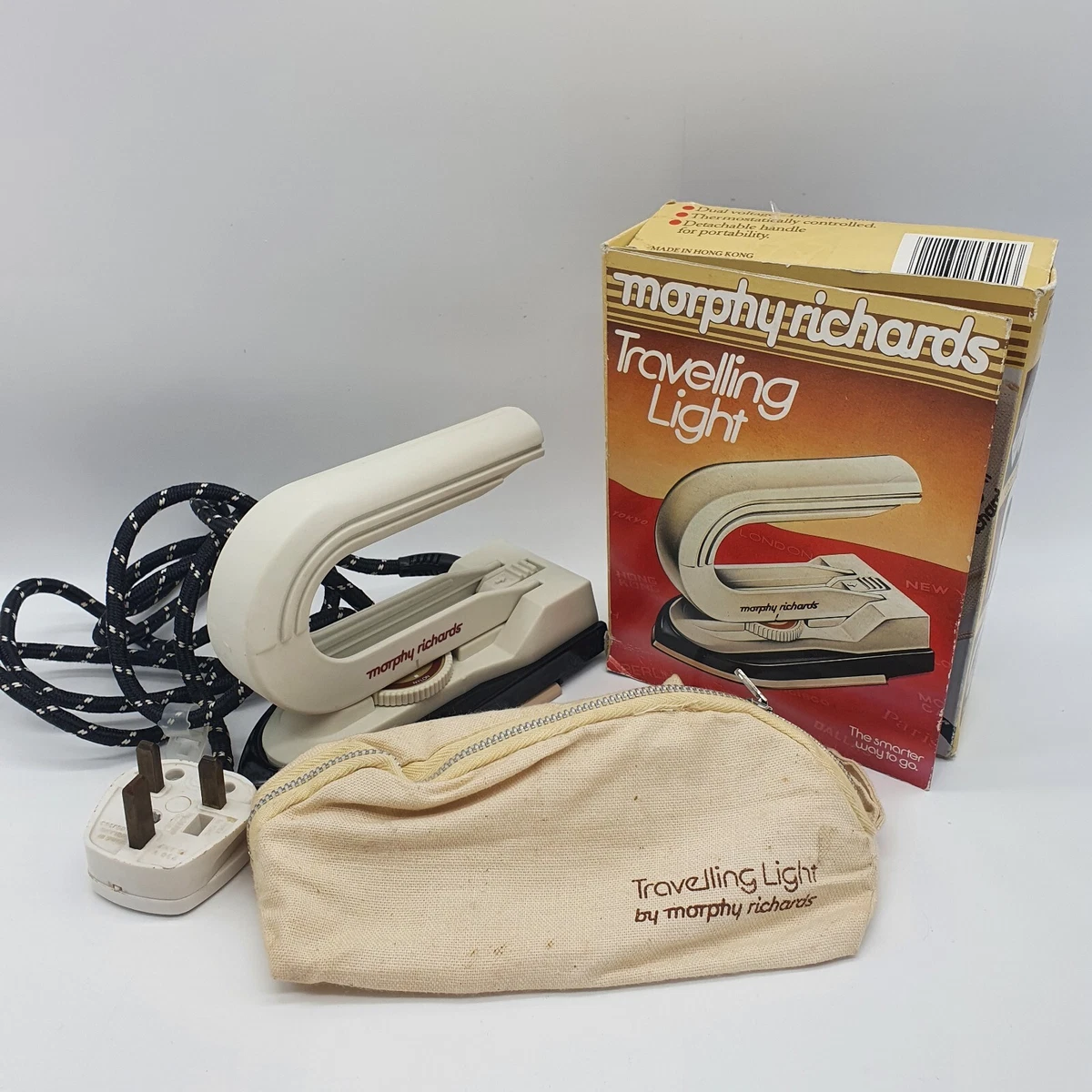 Vintage Morphy Richards Travelling Light Dual Voltage Travel Iron Model 41300