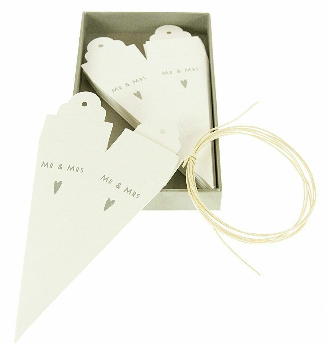 8x Wedding FAVOUR BOX Octahedron CONE Guest Table EAST OF INDIA Gift Boxes IVORY