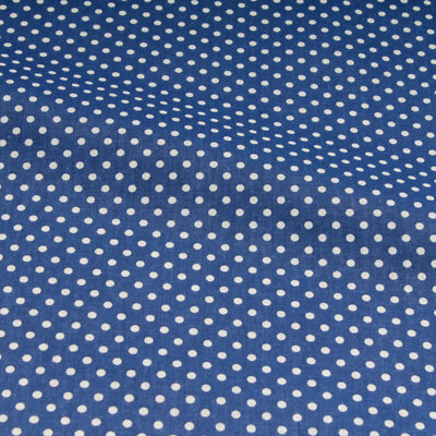 Stoff Baumwolle Punkte ganz klein marine weiß Tupfen Baumwollstoff