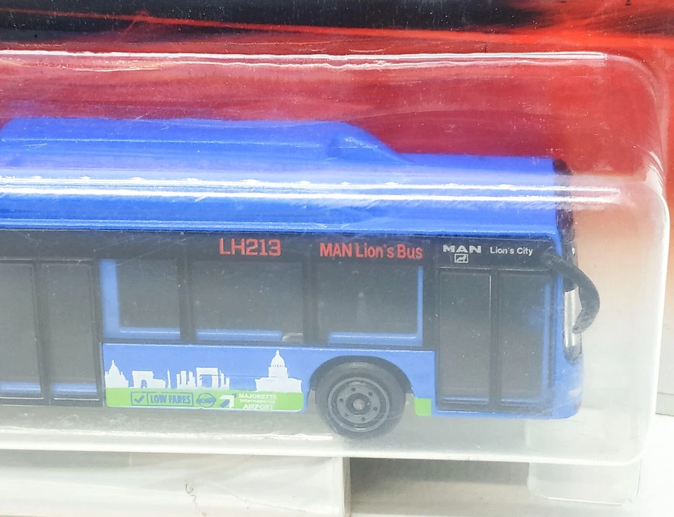 Majorette Man Lion's Bus - Airport Bus Dark Blue Scale 1/110 (5.7") In Package - Image 2 of 4