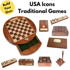USA Icons Traditional Wooden Games With Free Engraving