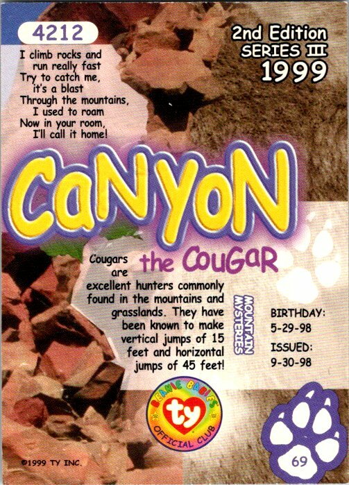 1999 Ty Beanie Babies 2nd Edition Series III - Pick Choose Your Cards - Picture 11 of 51