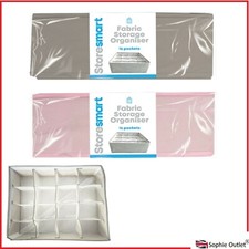 16 Pocket Foldable Storage Organiser Fabric Drawer Socks, Ties, Jewellery G3658