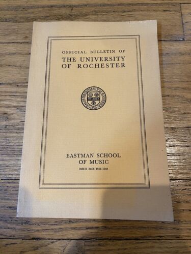Vintage 1947-1948 Eastman School of Music Official Bulletin University of Rochester