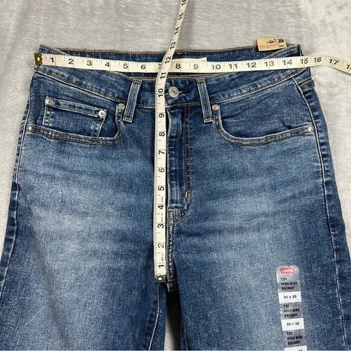 Levi's 721 High Rise Skinny Blue Jeans Size 30 X 30 Women's - Picture 12 of 13