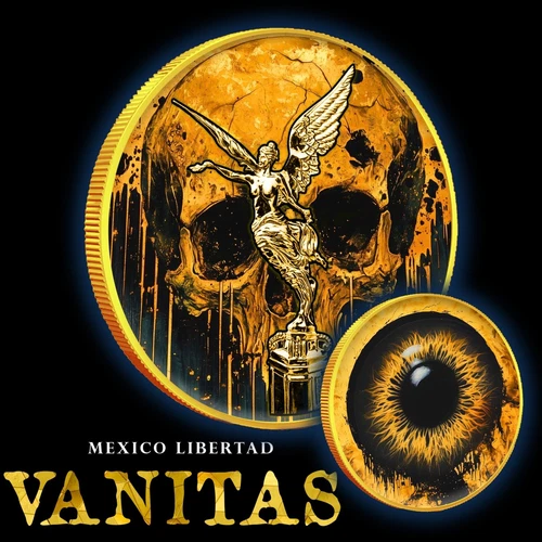 2024 Mexico 1 oz Libertad Vanitas Edition Gold Gilded silver color coin