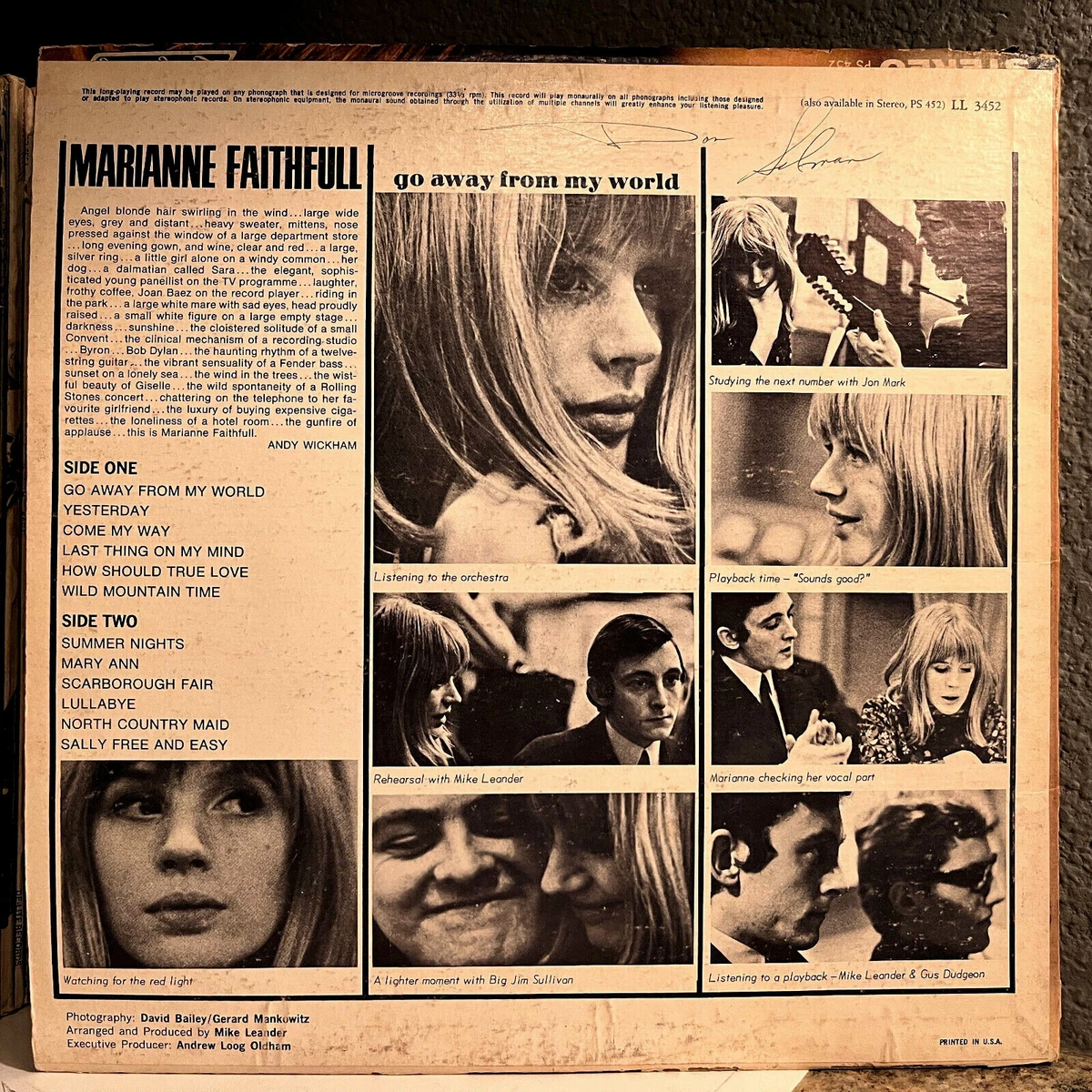 MARIANNE FAITHFULL - Go Away From My World (LL 3452) - 12