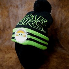 Disney Star Wars Mandalorian Grogu Winter Knit Cap Baby Yoda Child Black Green