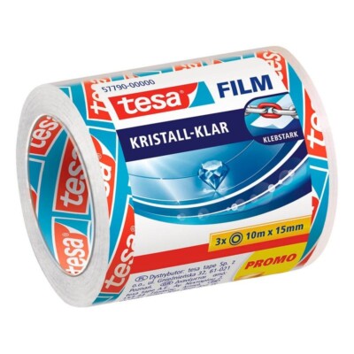 3er Pack Tesa Tesafilm  kristall-klar transparent Nr. 57790 15mm x 10m  Kristall