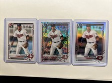 Lot 2021 Bowman Draft Chrome Refractor, Base, Sparkles Aaron Sabato Twins