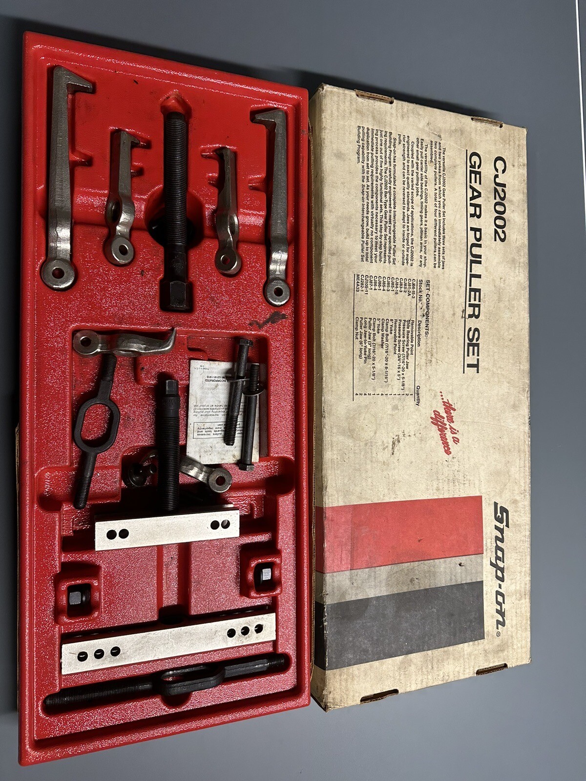 SNAPON TOOLS GEAR PULLER SET CJ2002 With Original Tray And Box eBay