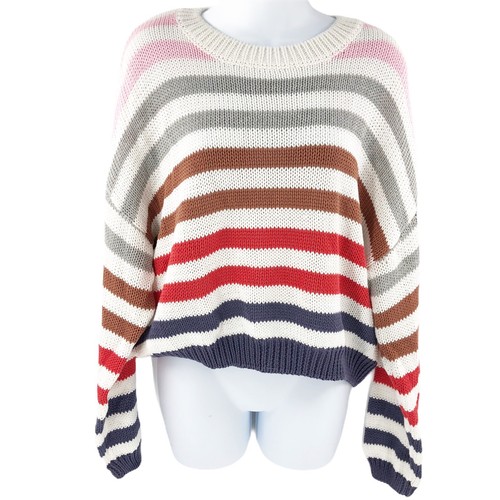 John \u0026 Jenn Striped Ribbed Knit Sweater 