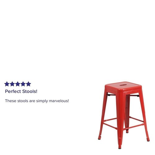 Flash Furniture 24" Metal Backless Counter Stool in Red - Picture 4 of 9
