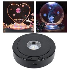 Rotating Display Stand with LED Lights for Crystals 8 Light Modes Revolving