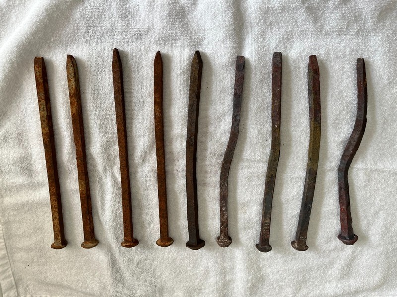 Vintage  SQUARE Spikes. Lot of Nine  RARE FIND!