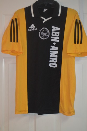 VTG ADIDAS AMSTERDAM AJAX FC FOOTBALL CLUB JERSEY SHIRT YELLOW BLACK SOCCER LRG! - Picture 4 of 12