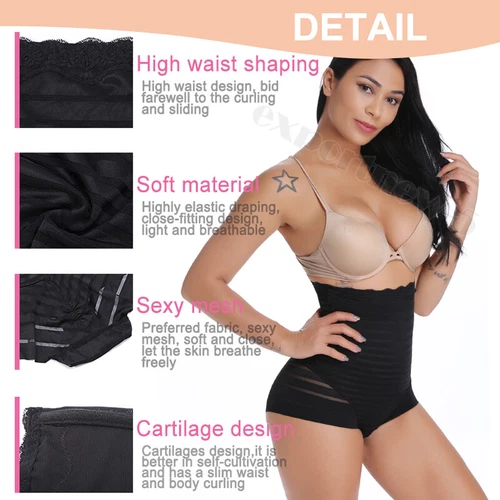 Women Body Shaper High Waist Butt Lift Tummy Control Slim Panties Mesh Underwear - Picture 3 of 30