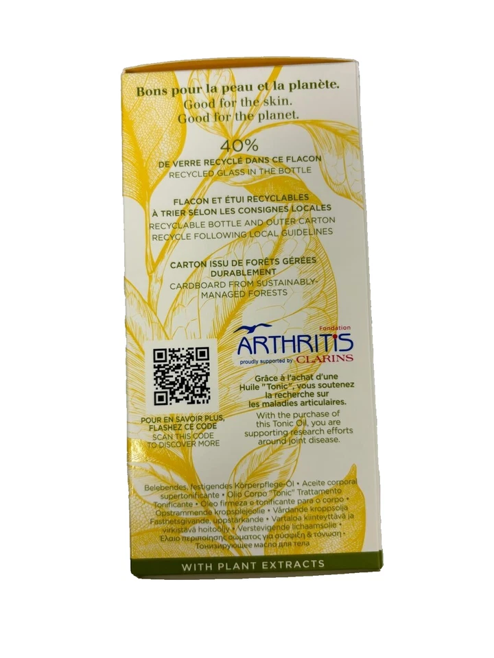 CLARINS TONIC BODY TREATMENT OIL 100% PURE PLANT EXTRACTS FIRMING TONING - 100ml - Immagine 4 di 4