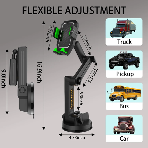 Phone Holder Mount Heavy Duty Truck Car Dashboard Windshield Long Anti-Shake - Picture 3 of 6
