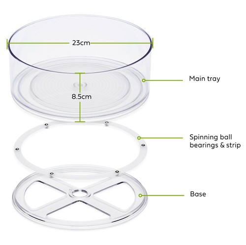 2 x Lazy Susan Rotating Turntable Multi Use Food Storage Pantry Organiser Holder - Picture 6 of 8
