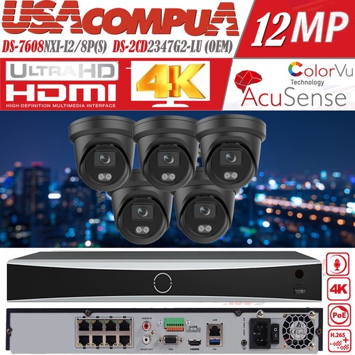 Hikvision 4K 8CH OEM 12MP CCTV Security Camera 4MP PoE Turret ColorVu W/Audio - Picture 12 of 15
