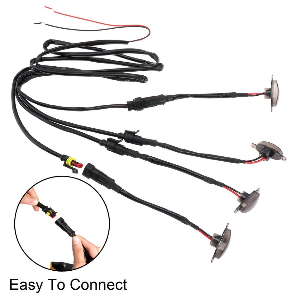 4X Pickup Truck Car Front Grille Light Red LED Daytime Running Light Decorative - Image 4 of 4