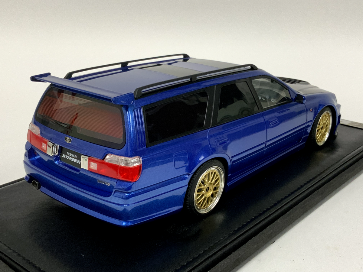 1/18 IVY Models Nissan R34 Stagea Custom Version Wagon Blue Carbon