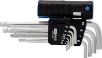 KS Tools 3 In 1 Innen6Kant-WinkelstiftschlüSsel-Satz, 10-Tlg. Lang, Kugelkopf (9