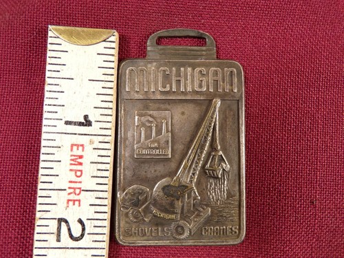 Vintage Taschenuhr Anhänger Werbung Michigan Power Schaufel Co Benton Harbor MI - Bild 3 von 5