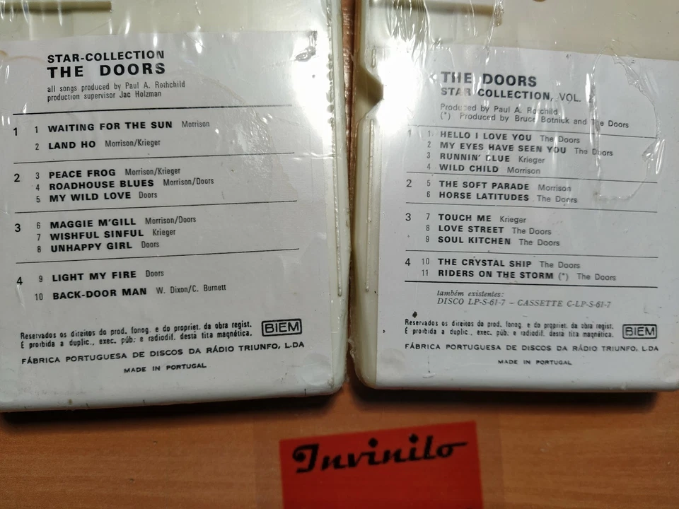 The Doors STAR-COLLECTION Vol1 & Vol2 8-track tapes from Portugal * SEALED * - Image 4 of 4
