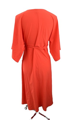 Athleta Bright Orange Calistoga Wrap Dress Swim Coverup Size Small Petite New - Picture 3 of 5