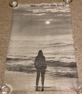 WHEN WILL WE EVER LEARN? Beach Poster Print 957 1960s Pete Seeger Quote