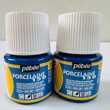 Pebeo PORCELAINE 150 Permanent Porcelain Ceramic Paint 45ml Set of 2