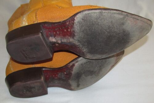 Los Altos Exotic Stingray Buttercup Yellow Cowboy Boots Mens Size 7.5 EE - Picture 15 of 15