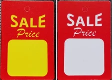 All Purpose Small Red White Yellow Sale Price Unstrung Coupon Merchandise Tags