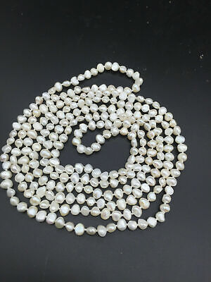 8-9mm baroque weiß Süßwasser Perlenkette 127cm