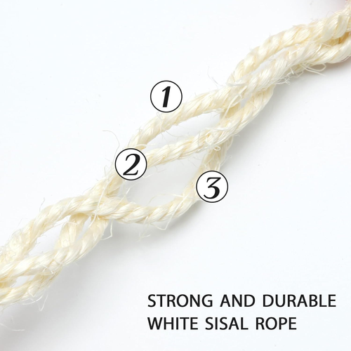 White Sisal Rope 3Mm by 164-Feet for Cat Scratching Post Tree Tower Replacement - Picture 3 of 12