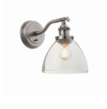 Wall Light ENDON Lighting Hansen Retro Glass Metal with Switch RRP£110 OPEN BOX