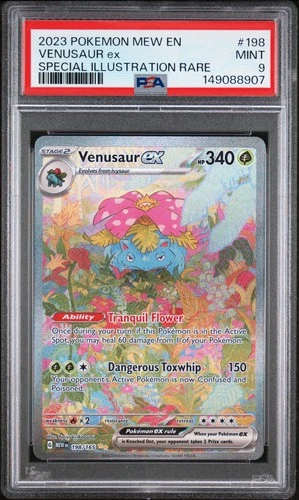 2023 POKEMON MEW EN-151 SPECIAL ILLUSTRATION RARE #198 VENUSAUR EX PSA 9