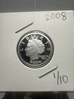 2008 1/10 OZ $5 Liberty NORFED Plain Back Silver Round
